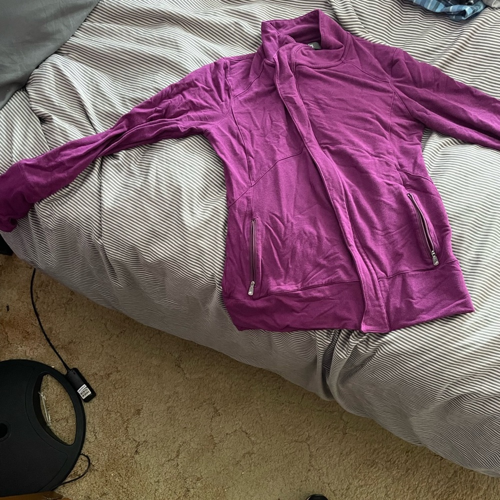 Alo Medium Purple Full Zip Sweatshirt